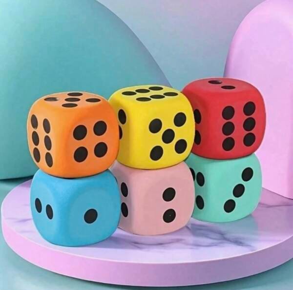 Large, colorful foam cubes